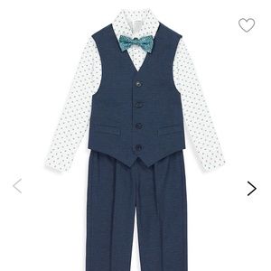 Boy’s 4-Piece Vest Set bow tie suit dress pants Calvin Klein 6
